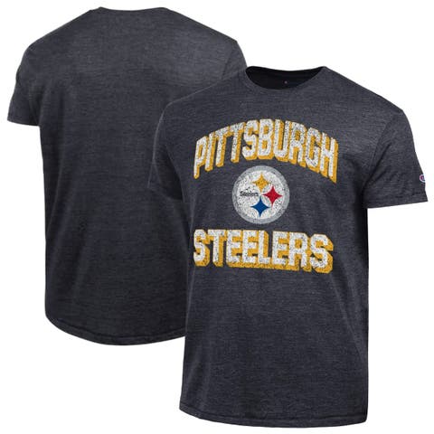 Men's Champion  Heather Black Pittsburgh Steelers Ultimate Tri-Blend T-Shirt