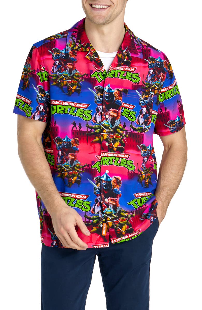 OppoSuits Teenage Mutant Ninja Turtles Camp Shirt, Main, color, Miscellaneous