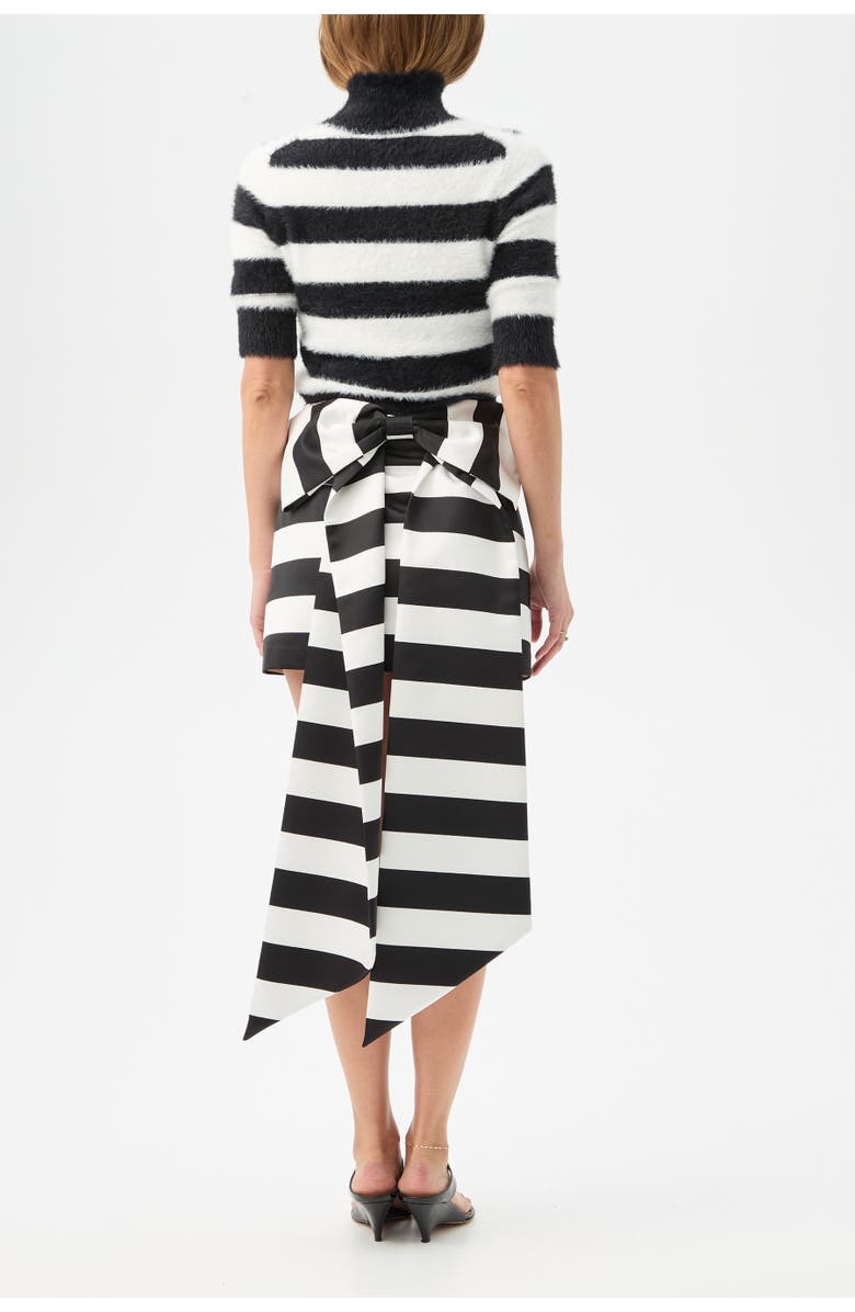 Trina Turk Mali Mock Neck Fuzzy Sweater, Alternate, color, Black/Winter White