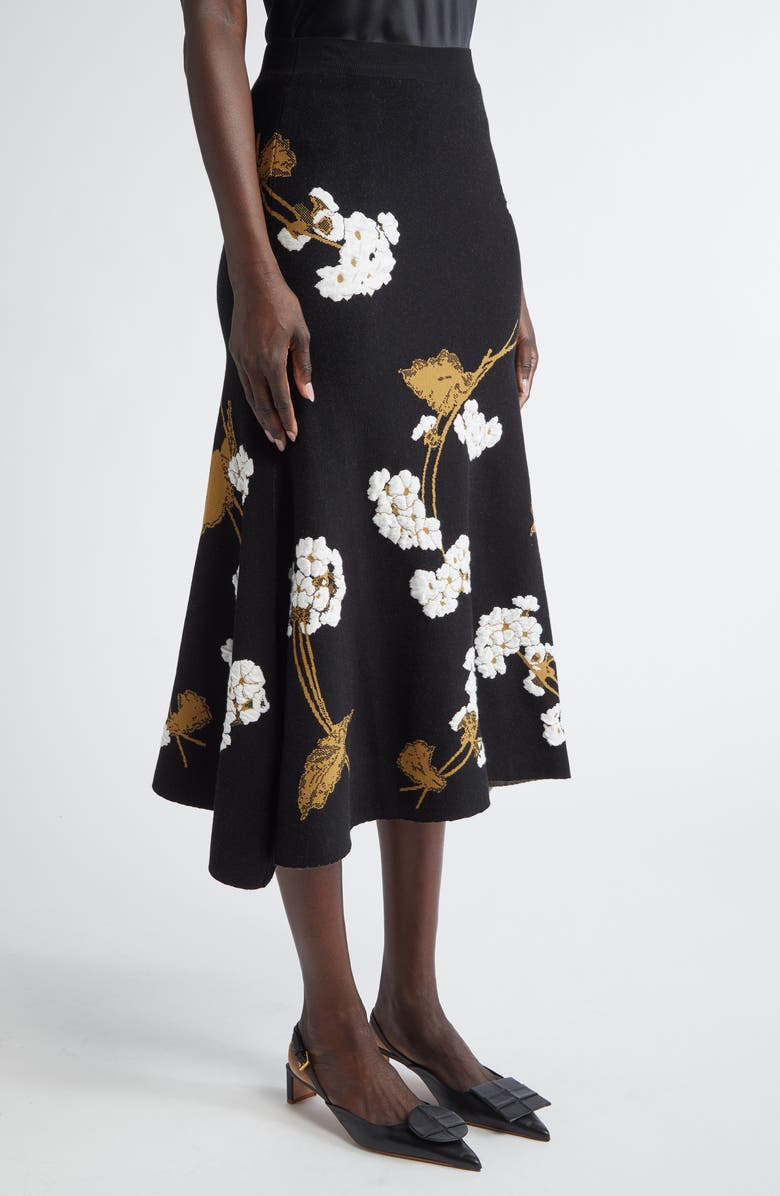 Erdem Floral Jacquard Knit A-Line Midi Skirt, Alternate, color, 