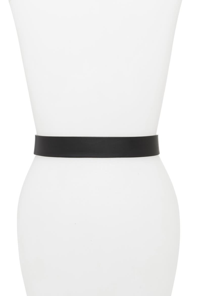 Rebound Leather Belt, Alternate, color, BLACK
