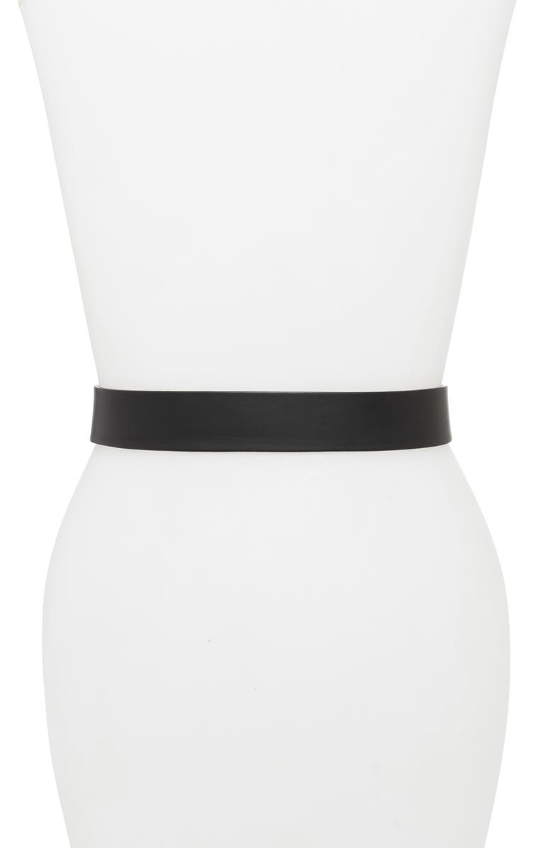 rag & bone Rebound Leather Belt, Alternate, color, Black