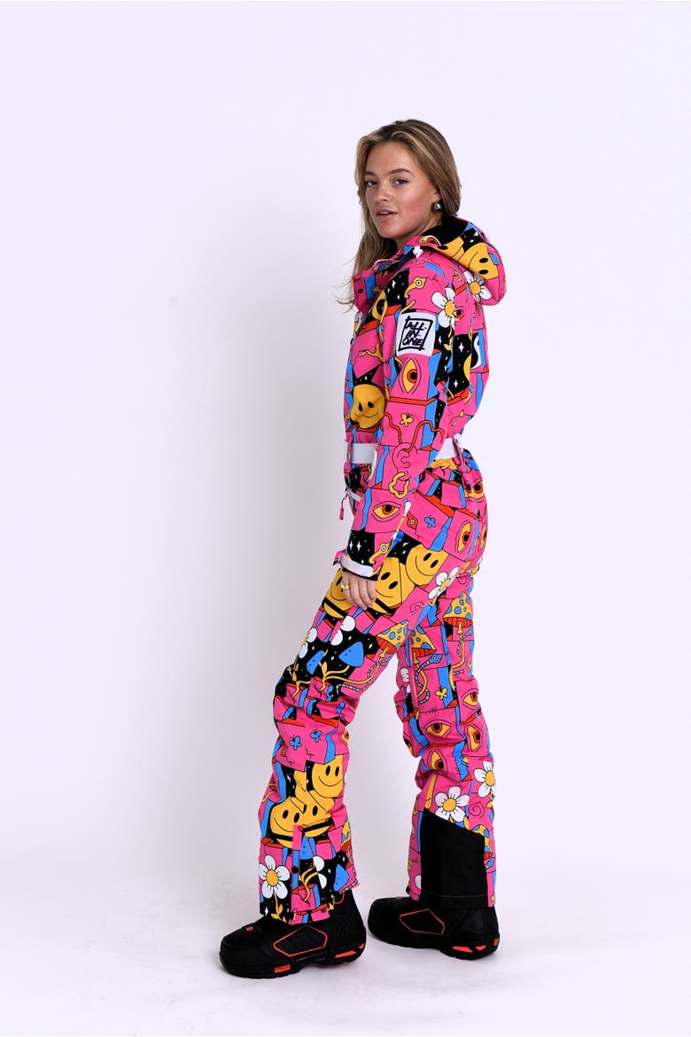 Trippy Hippy Women's Ski Suit, Alternate, color, Bright pink
