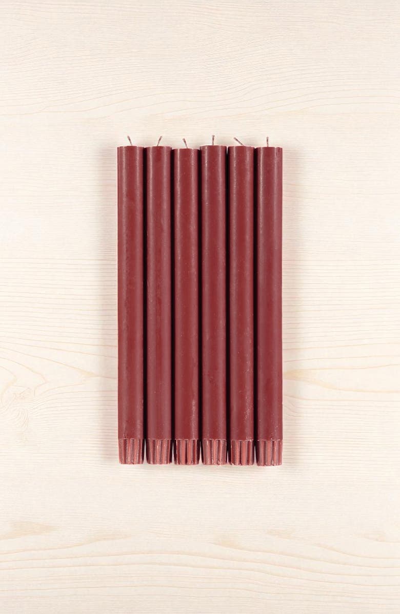 BRITISH COLOUR STANDARD Set of 6 Guardsman Red Dinner Candles, Alternate, color, Red