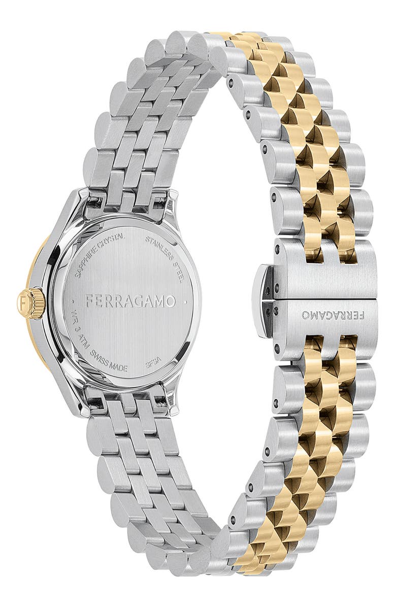 FERRAGAMO Duo Mini Diamond Bracelet Watch, 25mm, Alternate, color, 
