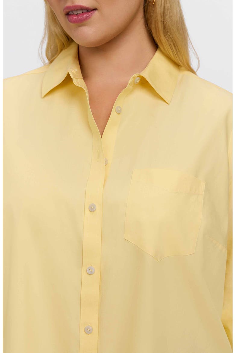 Boyfriend Non-Iron Cotton Blouse, Alternate, color, LEMON