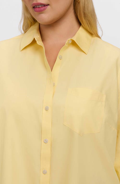 Foxcroft Boyfriend Non-iron Cotton Blouse In Yellow