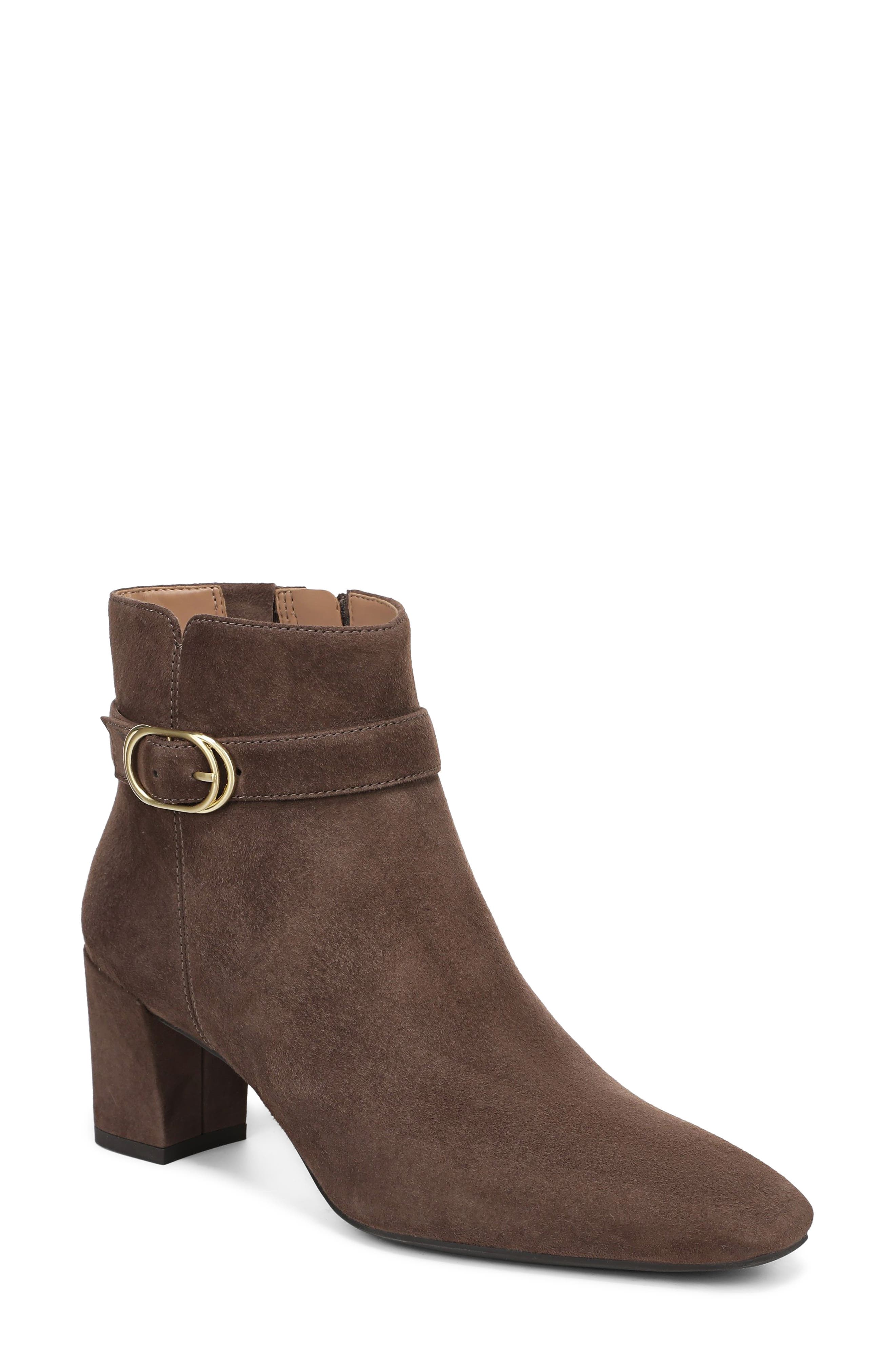 Saskia Block Heel Bootie, Main, color, DRIFTWOOD SUEDE