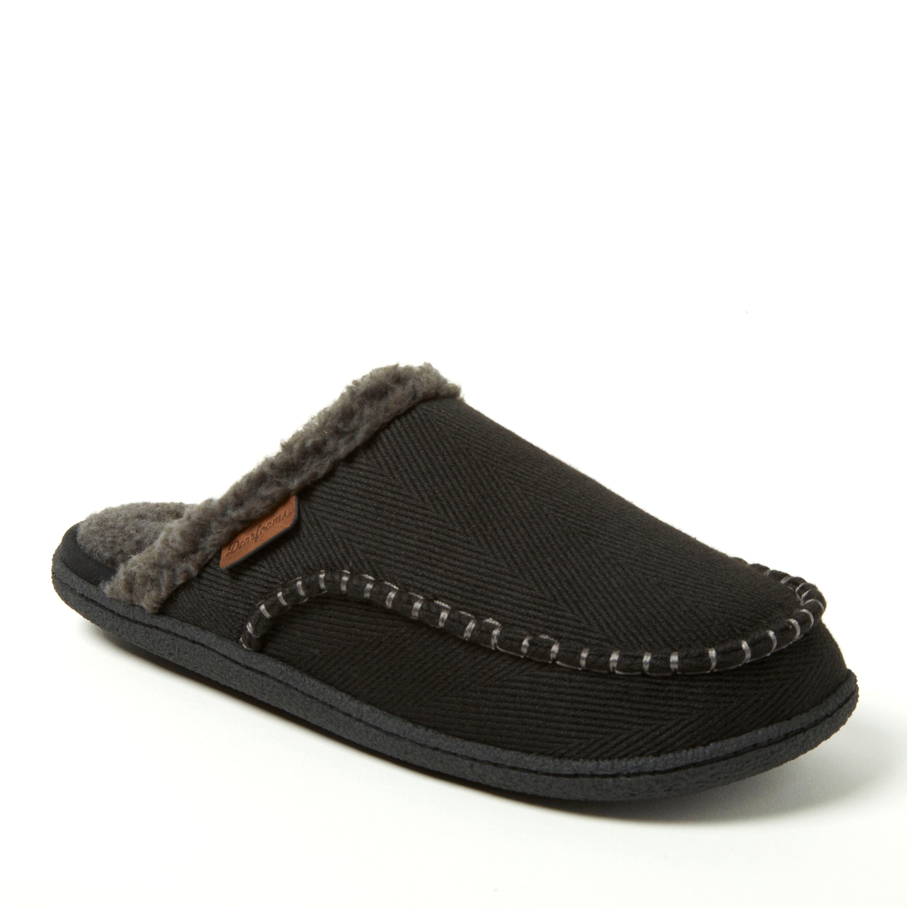Matthew Faux Shearling Scuff Slipper, Main, color, BLACK