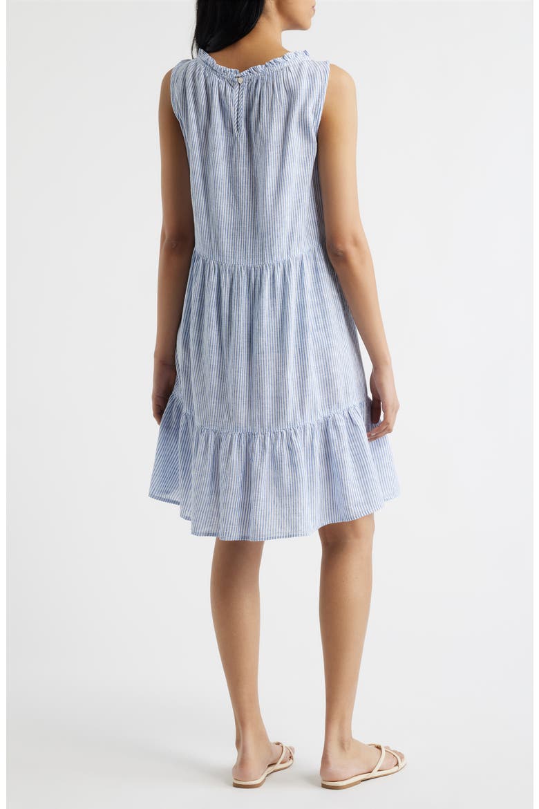 Saison Sleeveless Tiered Linen & Cotton Dress, Alternate, color, BLUEBERRY CHEESECAKE