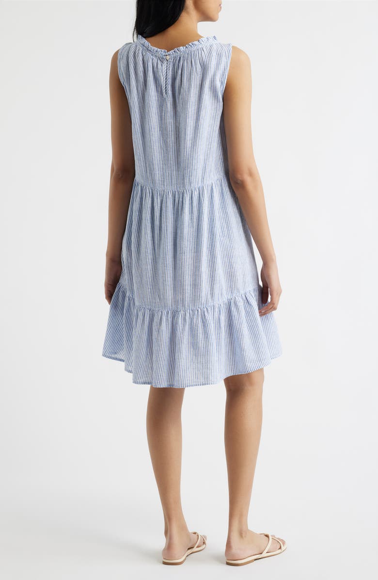beachlunchlounge Saison Sleeveless Tiered Linen & Cotton Dress, Alternate, color, Blueberry Cheesecake
