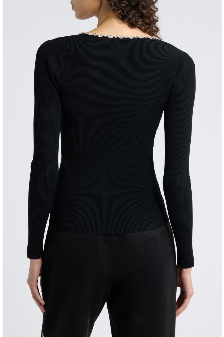 Isabel Crystal Embellished Sweater, Alternate, color, NOIR