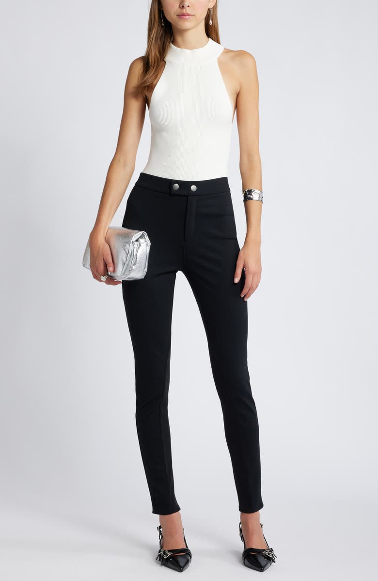 Open Edit Stretch Fitted Pants, Alternate, color, Black