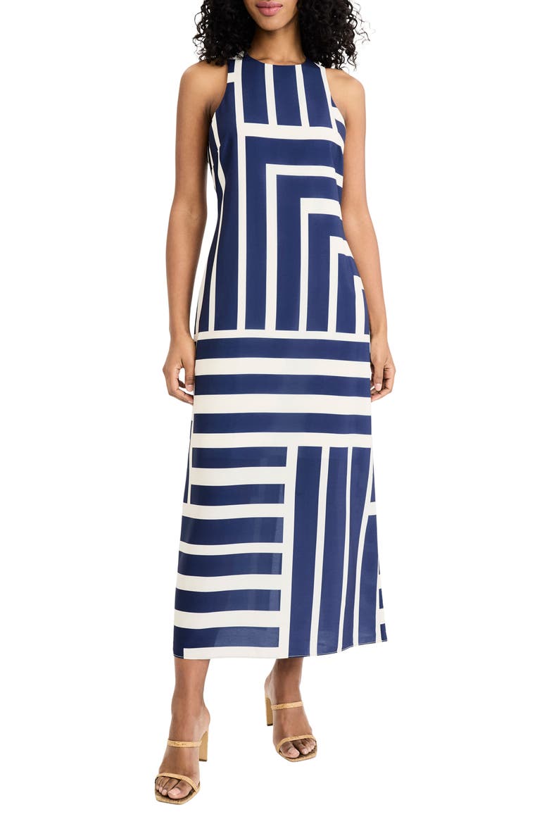 Stripe Maxi Dress, Main, color, CREAM/ NAVY