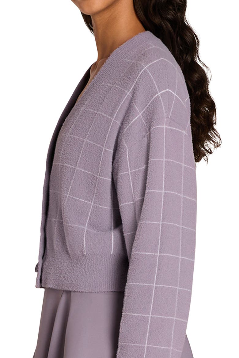 Throwback Crop Cardigan, Alternate, color, PURPLE ASH
