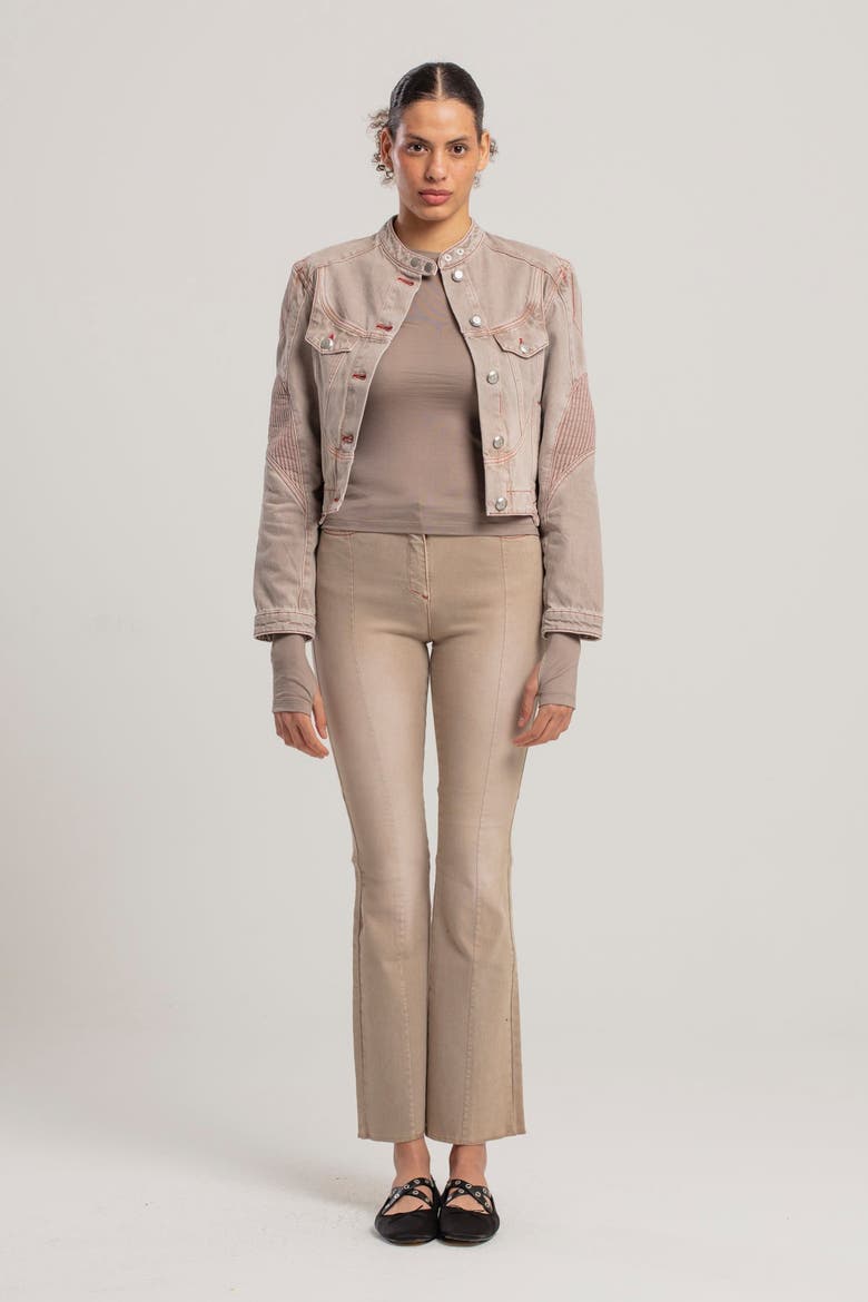 Silken Touch Sheer Long-Sleeve Top, Alternate, color, beige