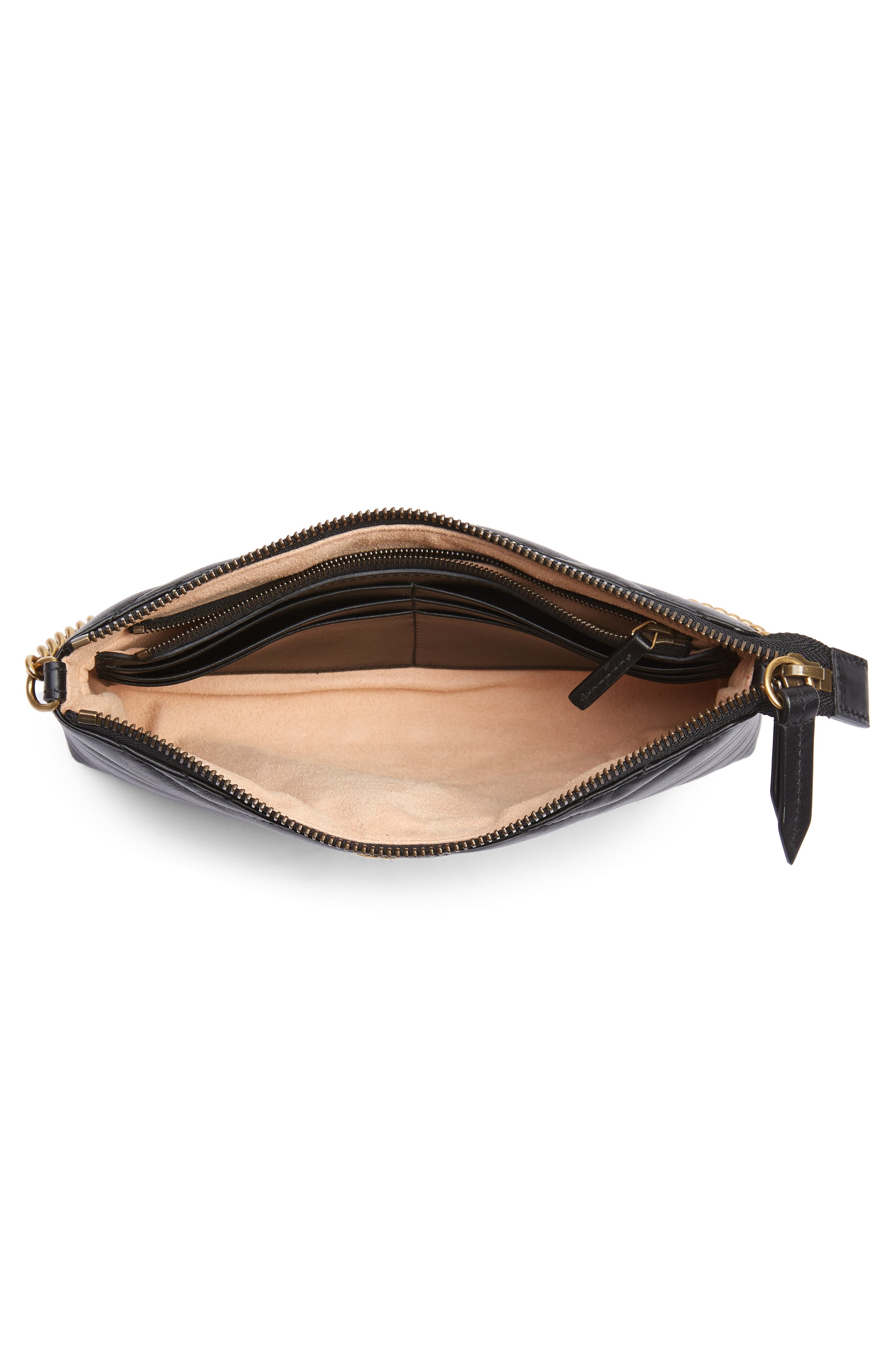 Marmont 2.0 Leather Wallet on a Chain, Alternate, color, NERO