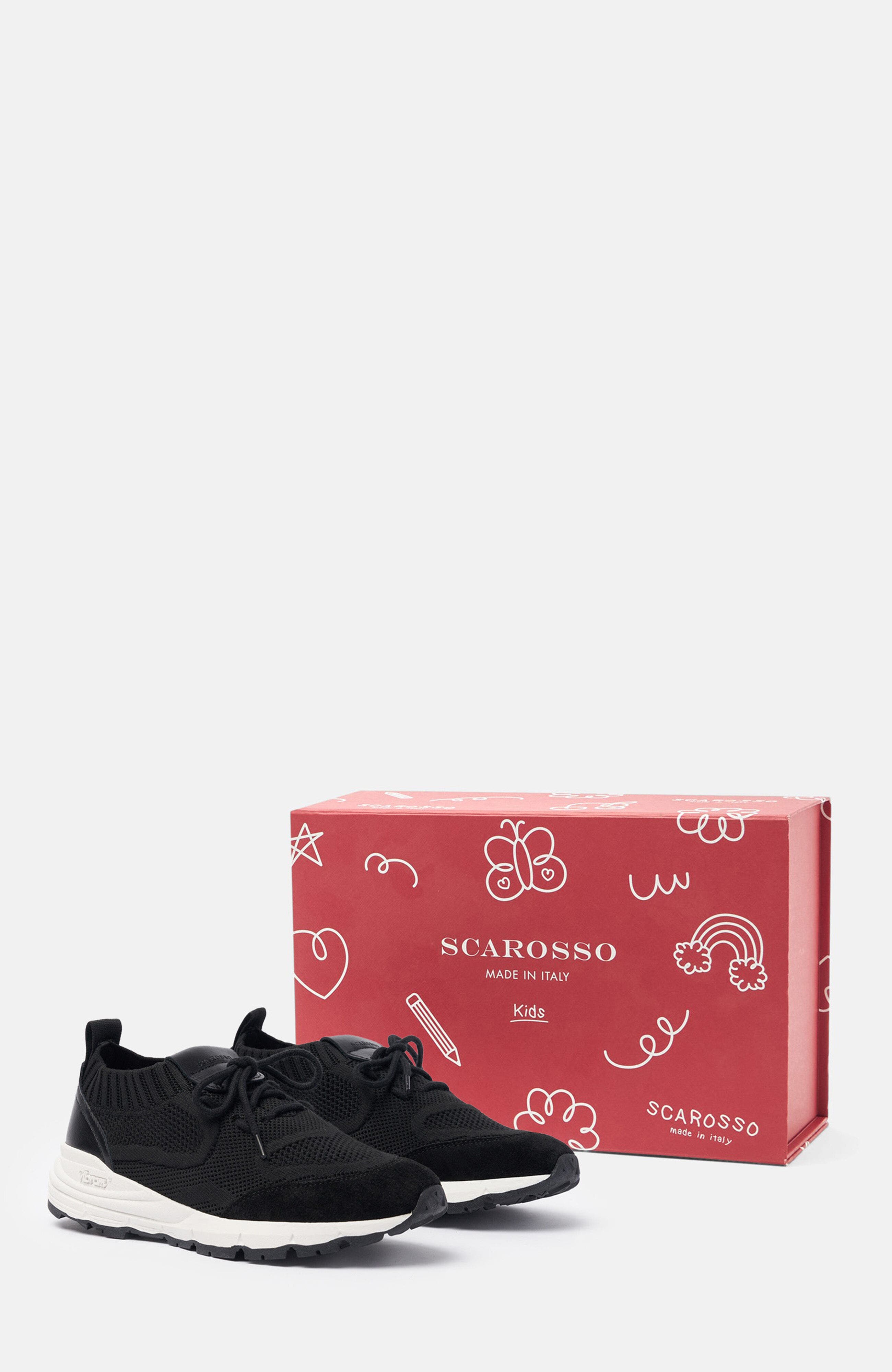 SCAROSSO Robbie Boy Sneakers, Alternate, color, Black - Knit