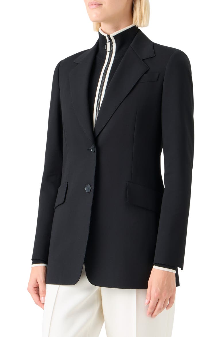 Classic Single Breasted Blazer, Alternate, color, BLACK
