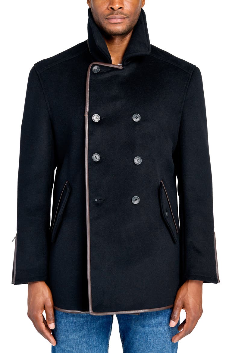 Bern Wool Blend Peacoat, Main, color, BLACK