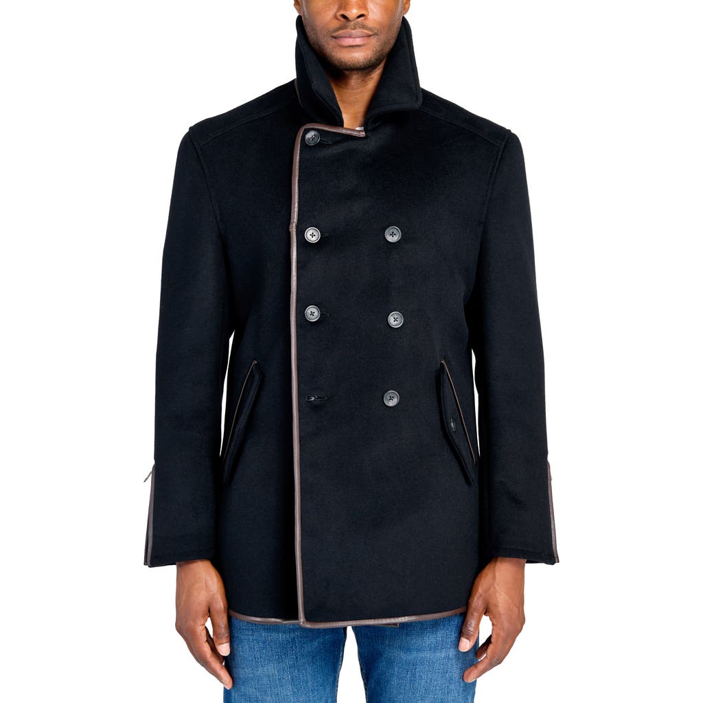 Wrk W.r.k Bern Wool Blend Peacoat In Black