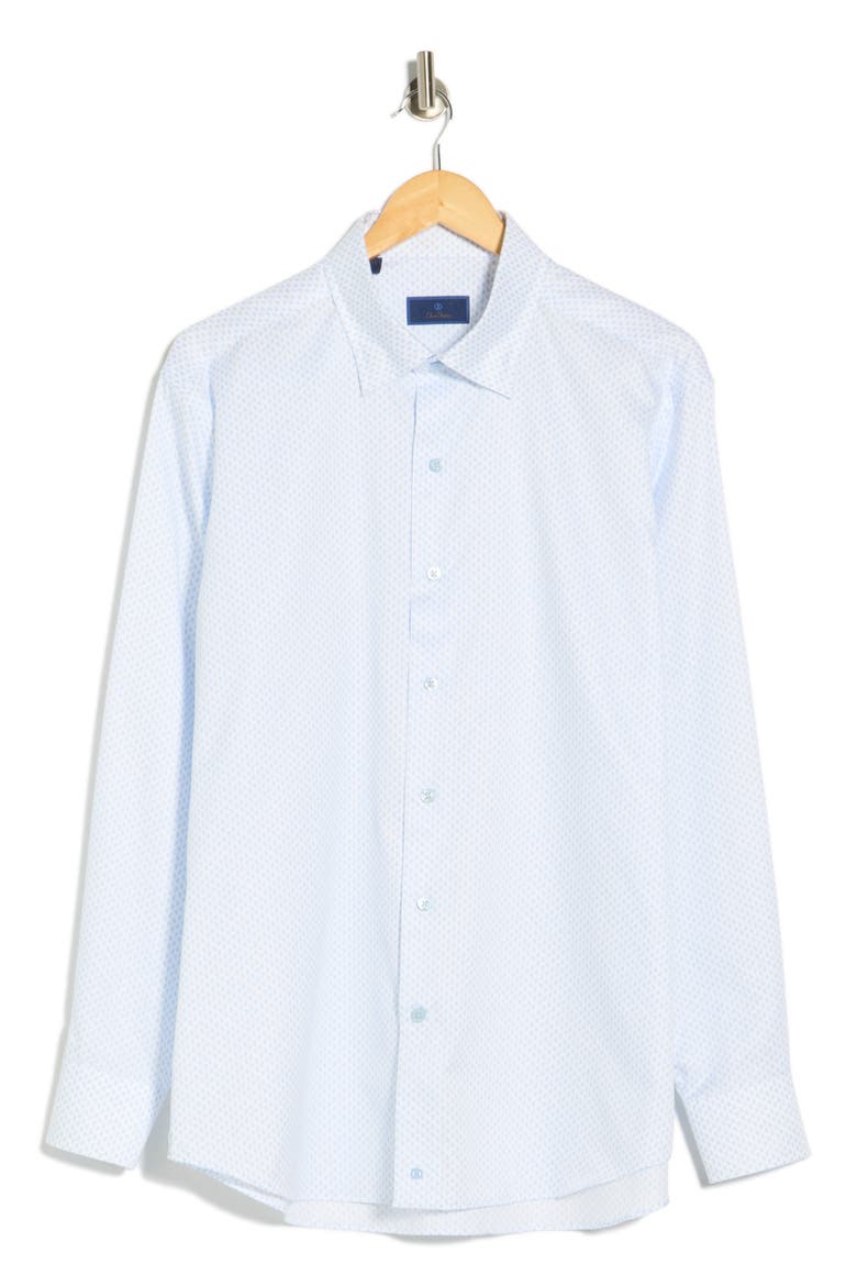 Neat Print Sport Shirt, Alternate, color, WHITE/ SKY