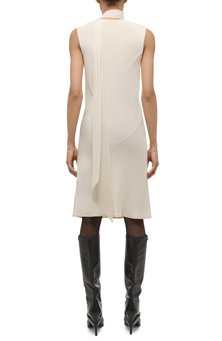 Helmut Lang Sleeveless Silk Slipdress with Scarf, Alternate, color, Oat