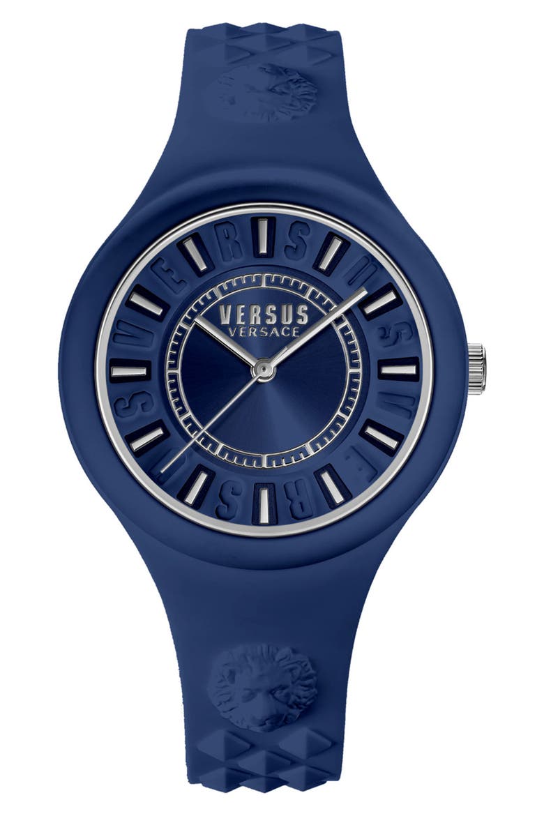 Women's Versus Fire Island Silicone Strap Watch, 39mm, Main, color, BLUE