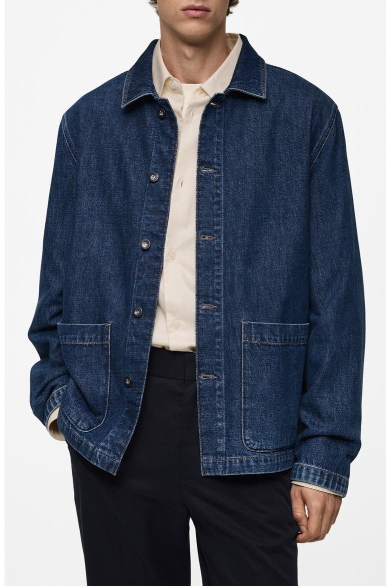 Denim Overshirt, Main, color, DARK BLUE