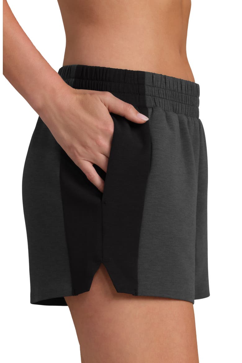 DreamGlow Colorblock Shorts, Alternate, color, PURE BLACK HEATHER