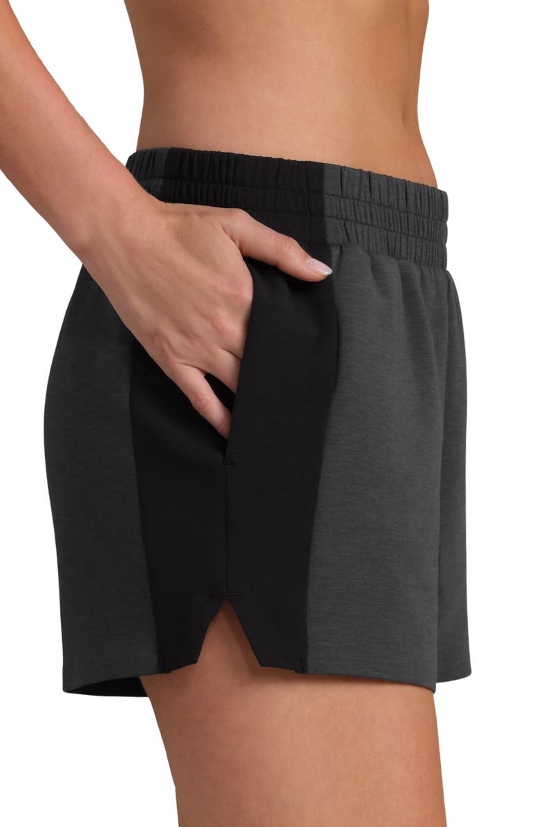Rhone DreamGlow Colorblock Shorts, Alternate, color, Pure Black Heather