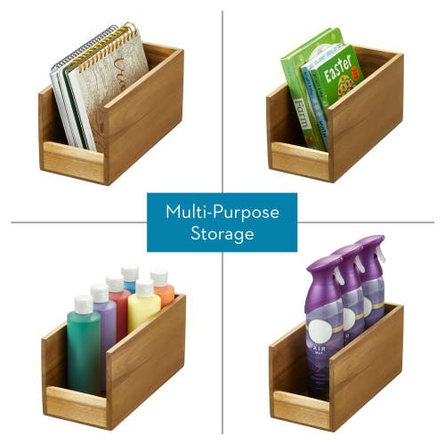 Idesign Acacia Wood Open-front Pantry Bin For Kitchen Organization
