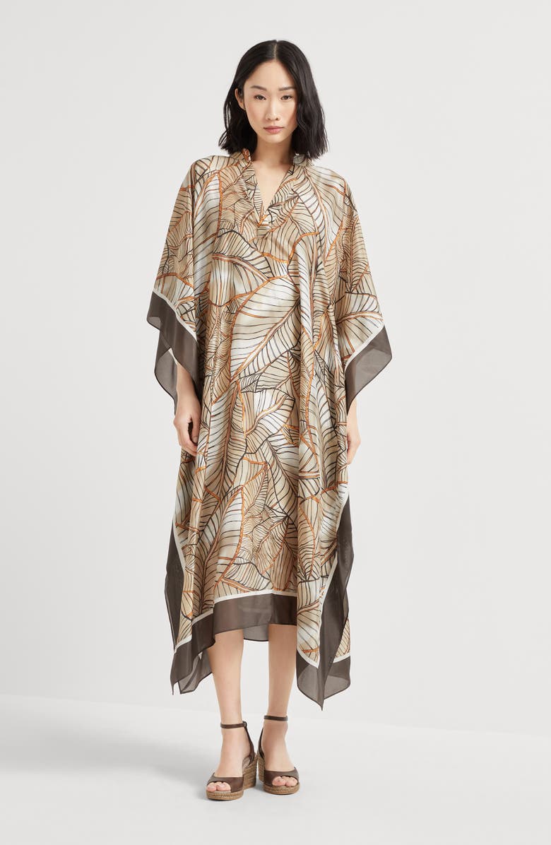 Brunello Cucinelli Papyrus print caftan dress, Alternate, color,
