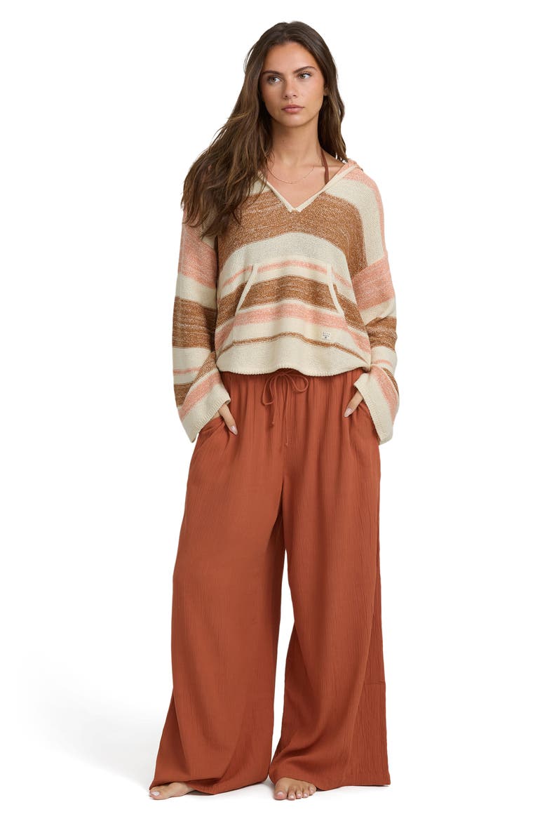 Baja Stripe Sweater Hoodie, Alternate, color, CAMEL/ BEIGE
