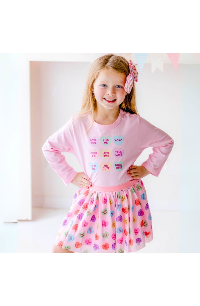 Sweet Wink Candy Hearts Valentine's Day Long Sleeve Shirt, Alternate, color, 