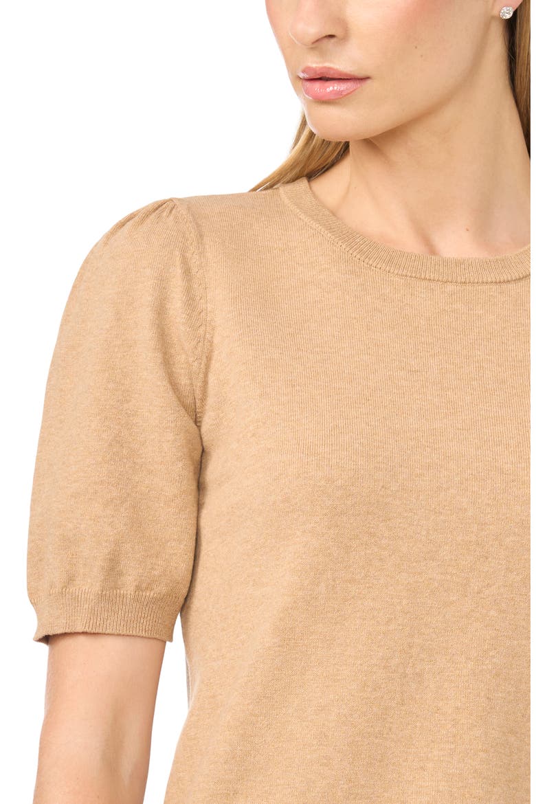 Puff Sleeve Sweater, Alternate, color, LATTE HEATHER