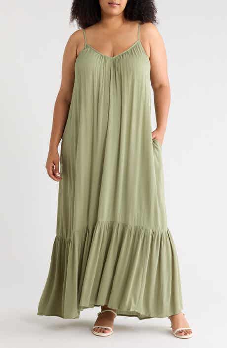 Ruffle Hem Gauze Maxi Slipdress