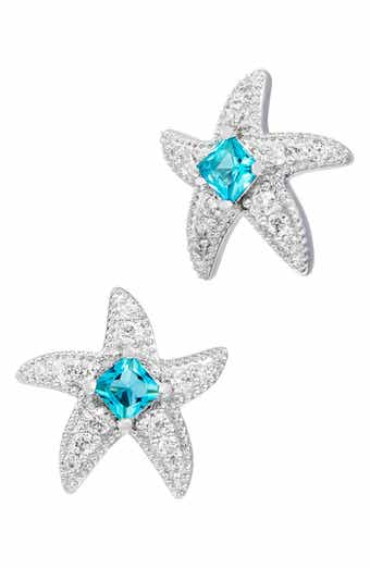 Starfish Cubic Zirconia Stud Earrings