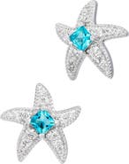 SAVVY CIE JEWELS Starfish Cubic Zirconia Stud Earrings