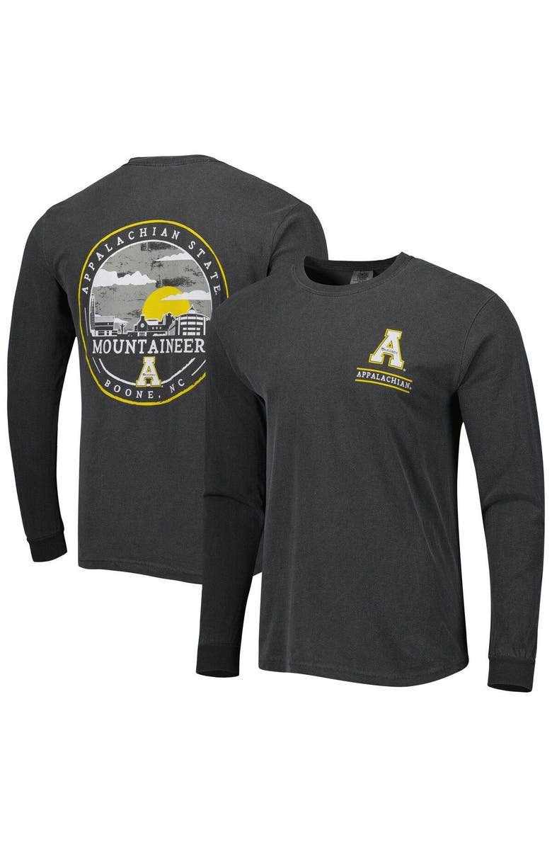 IMAGE ONE Men's Black Appalachian State Mountaineers Circle Campus Scene Long Sleeve T-Shirt, Main, color, Black