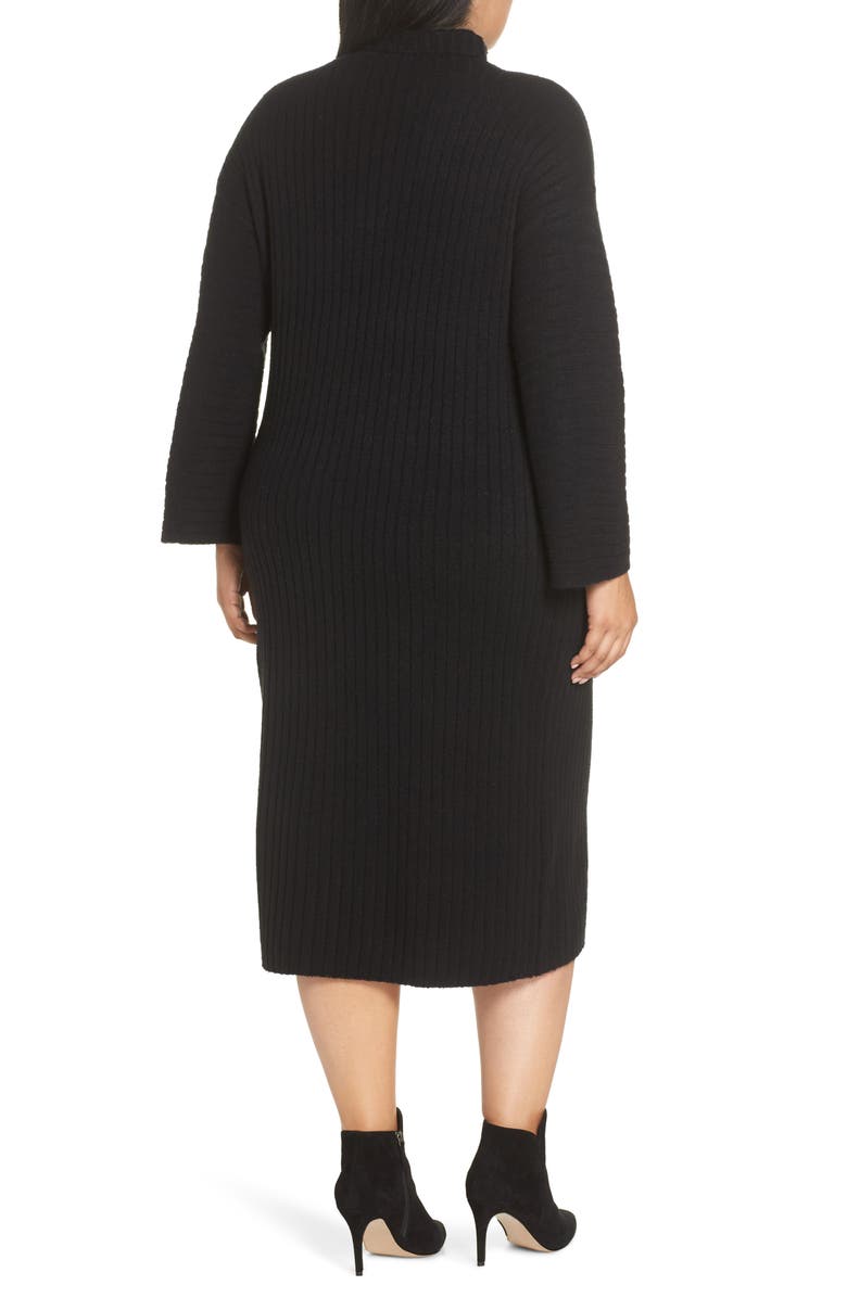 Leith Ribbed Midi Sweater Dress, Alternate, color, 