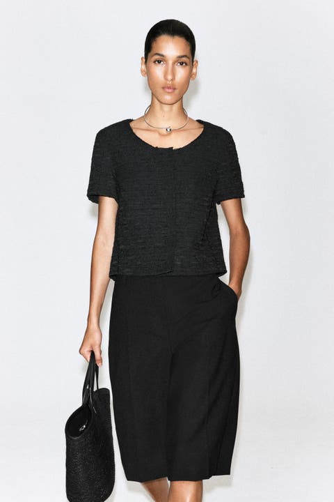 Textured Short-Sleeved Top