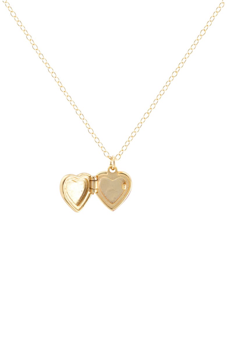 Enamel Heart Locket Necklace, Alternate, color, 18K GOLD VERMEIL / BLACK