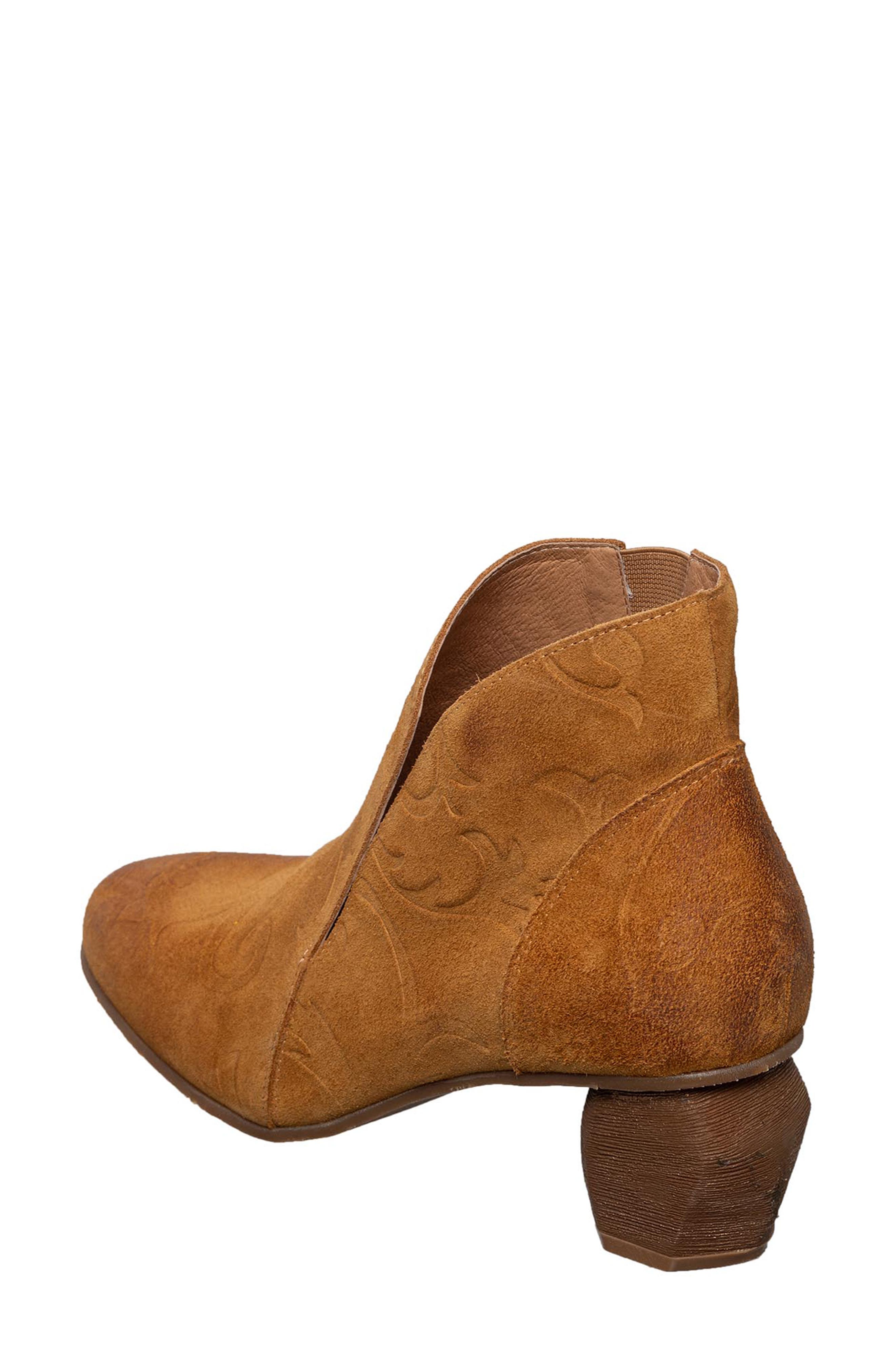 ANTELOPE Pattie Embossed Bootie, Alternate, color, Cognac
