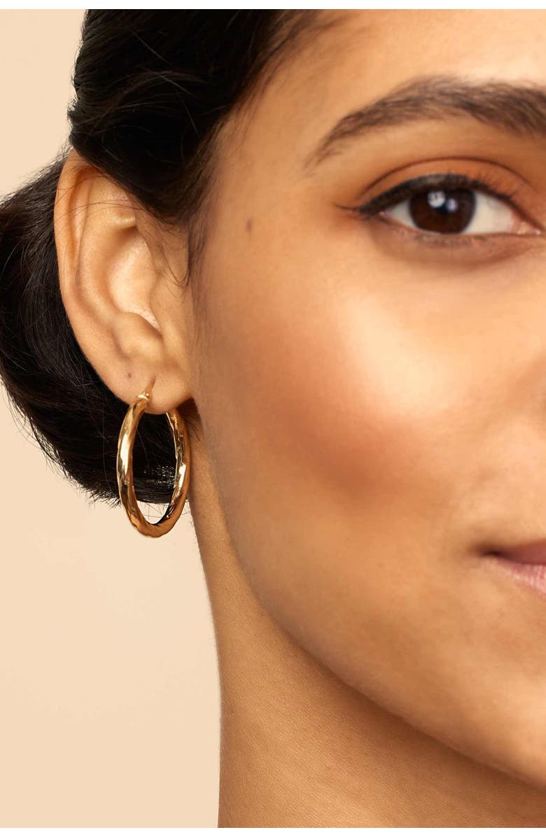 Oradina 10K Gold Goddess Hoops Earrings, Alternate, color, Yellow Gold