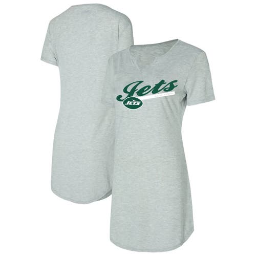 Concepts Sport Gray New York Jets Petition Knit Nightshirt
