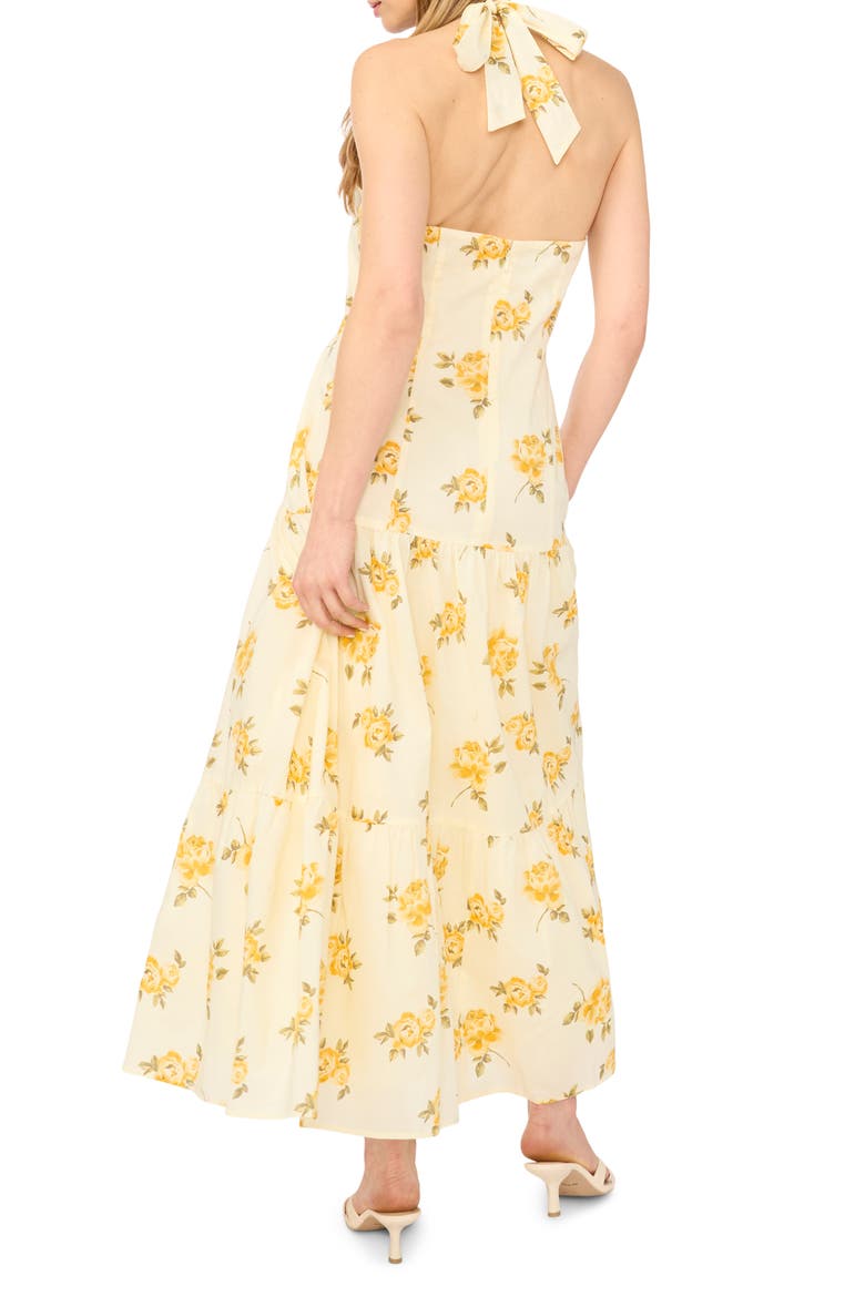 Halter Maxi Dress, Alternate, color, PASTEL YELLOW