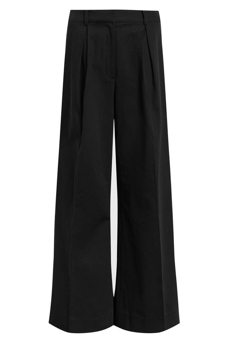 Hally Pleat Front Wide Leg Pants, Alternate, color, BLACK