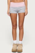 EDIKTED Emmey Contrast Foldover Waistband Shorts