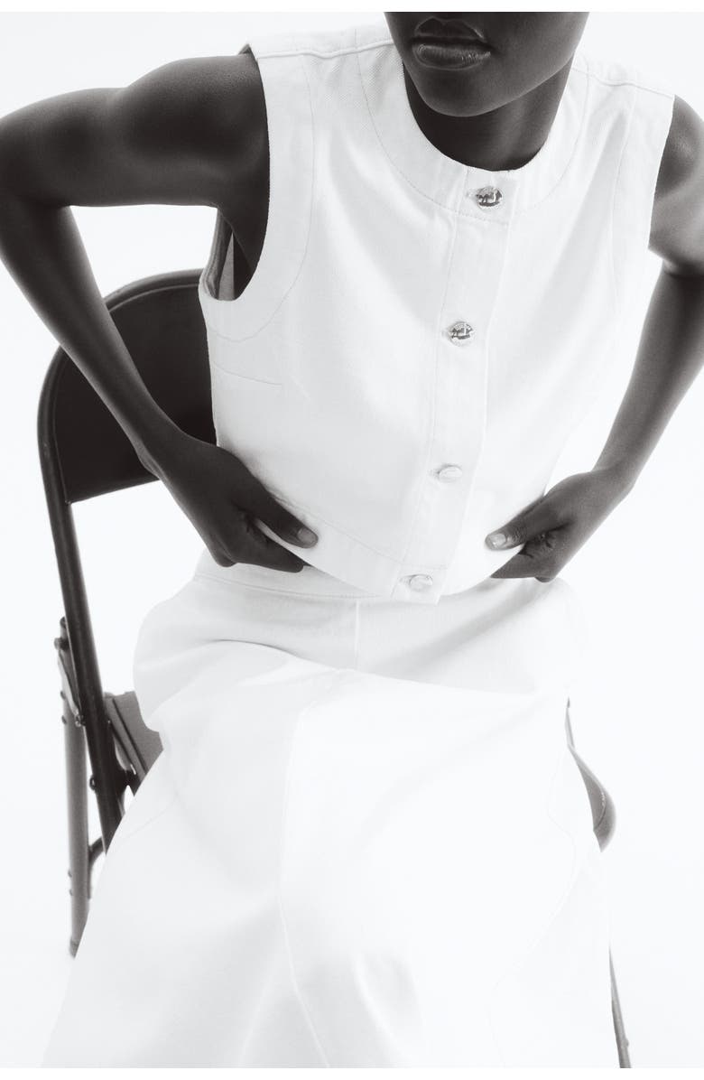 H&M Denim Waistcoat, Alternate, color, White